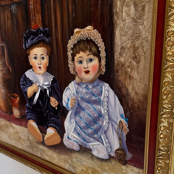 Charming Rustic Framed Art with Dolls - Picture 13 of 16